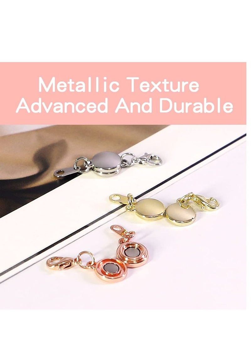 KASTWAVE 15 Pcs Locking Magnetic Jewelry Clasp for Women, Round Alloy Necklace Clasp Closures Bracelet Extender Ornaments Clip Converter for Jewelry DIY Making Trinkets Crafts - Image 4