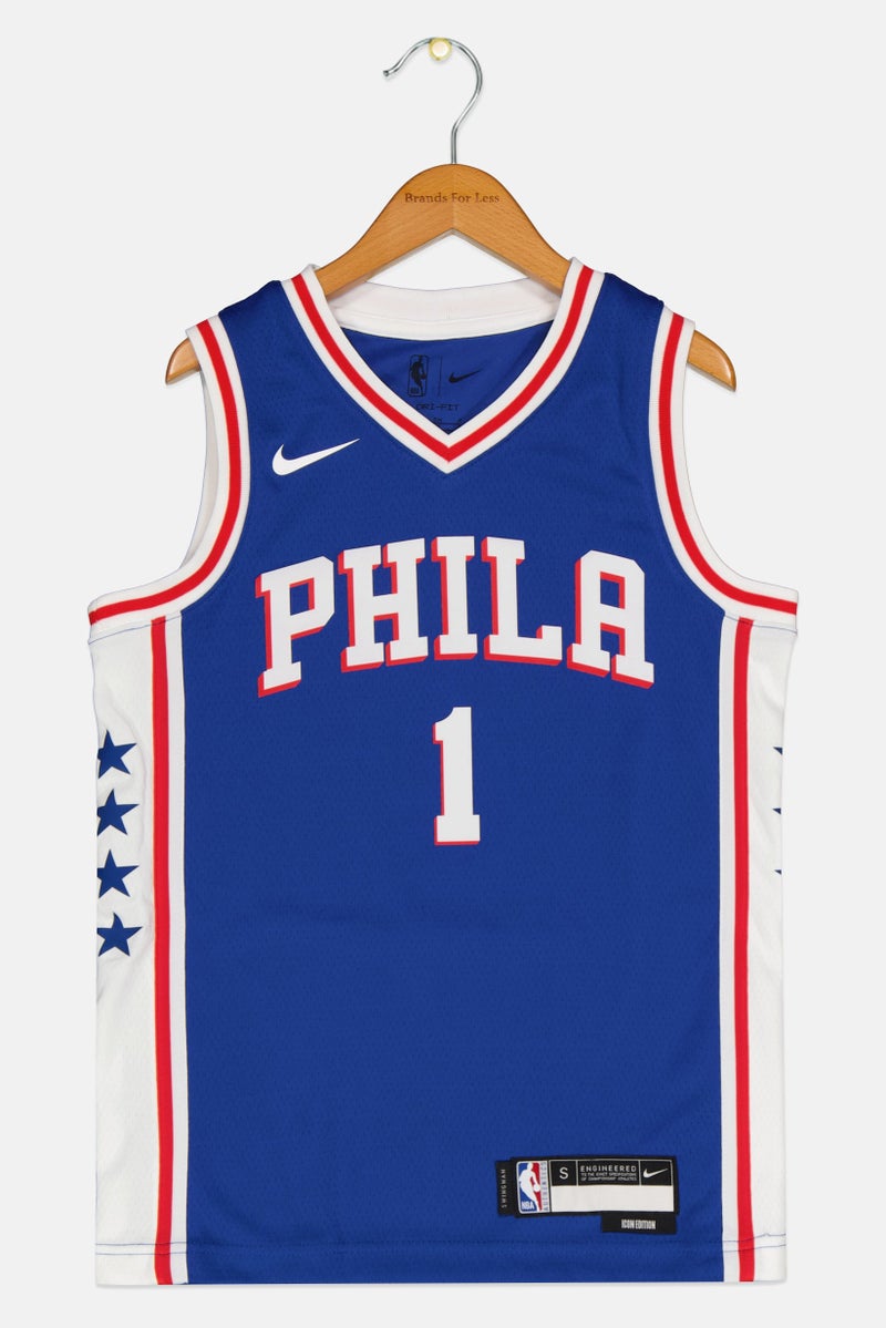 Nike Nike x NBA Kids Boy Sportswear Fit Sleeveless Training Jersey, Blue  - Image 1