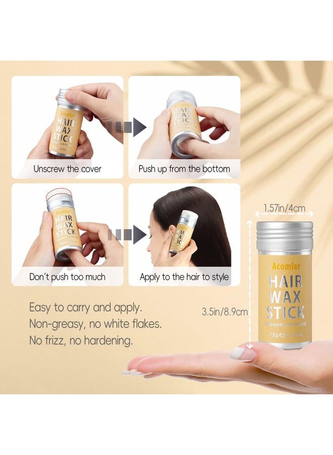 Acomler Hair Wax Stick - Non-Greasy Styling Pomade For Flyaways & Elegant Hairstyle (1 Pack) - Image 4