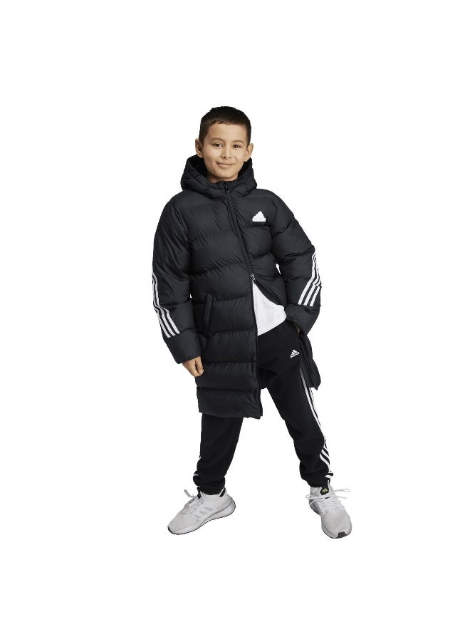 Adidas adidas J Fi 3S Parka Black Training Jackets 7-8Y  - Image 3