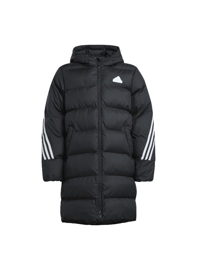 Adidas adidas J Fi 3S Parka Black Training Jackets 7-8Y  - Image 2