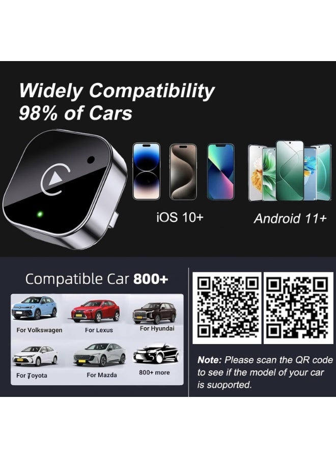 توبيز محول توبي اللاسلكي 2 في 1 - محول لاسلكي للسيارة لـ CarPlay و Android، دونجل CarPlay سهل التوصيل والتشغيل، يحول الاتصال السلكي إلى لاسلكي، صغير الحجم وسريع التوصيل التلقائي (أسود) - Image 5