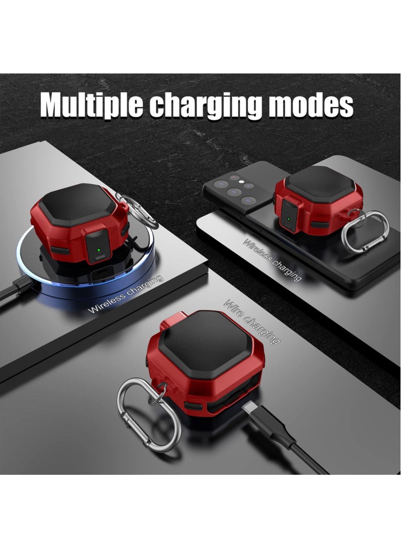 Vermaney - Compatible with Samsung Galaxy Buds 2 Pro Case 2022 /Galaxy Buds 2 Case 2021/Galaxy Buds Pro Case 2021/Galaxy Buds Live Case 2020 /In-Ear Shockproof Case with Carabiner and Safety Lock - Image 1
