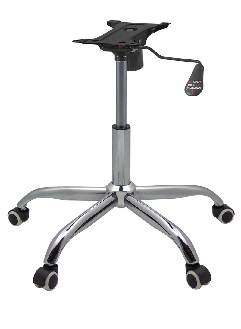 Generic Renovation Chair Set - Star Base, Wheels, Gas Lift Piston with 10 Inch Operating Mechanism, Steel, Black - Image 1