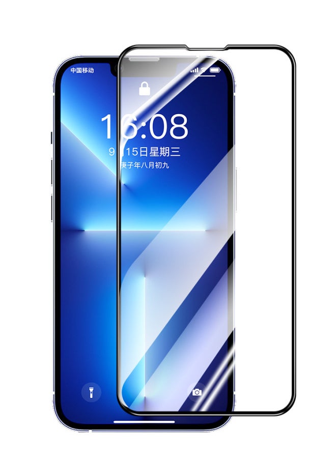 Generic For 13 For Iphone 14Plus Tempered Film For Iphone15Pro 16 Anti-peep Film 12 11 Full Screen Coverage XR XS-Colour:[ar Electroplating Anti-reflection Coating] Black Edge★Ultra-clear Full-screen Electroplating Anti-fingerprint*2 Pieces-Size:For Iphone 13  - Image 2