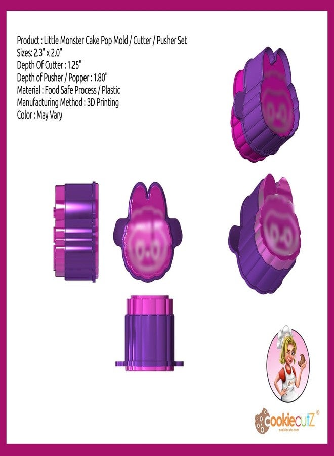 Cookie Cutz مجموعة قوالب/قطاعة/دفع كيك بوب على شكل وحوش صغيرة - Image 2