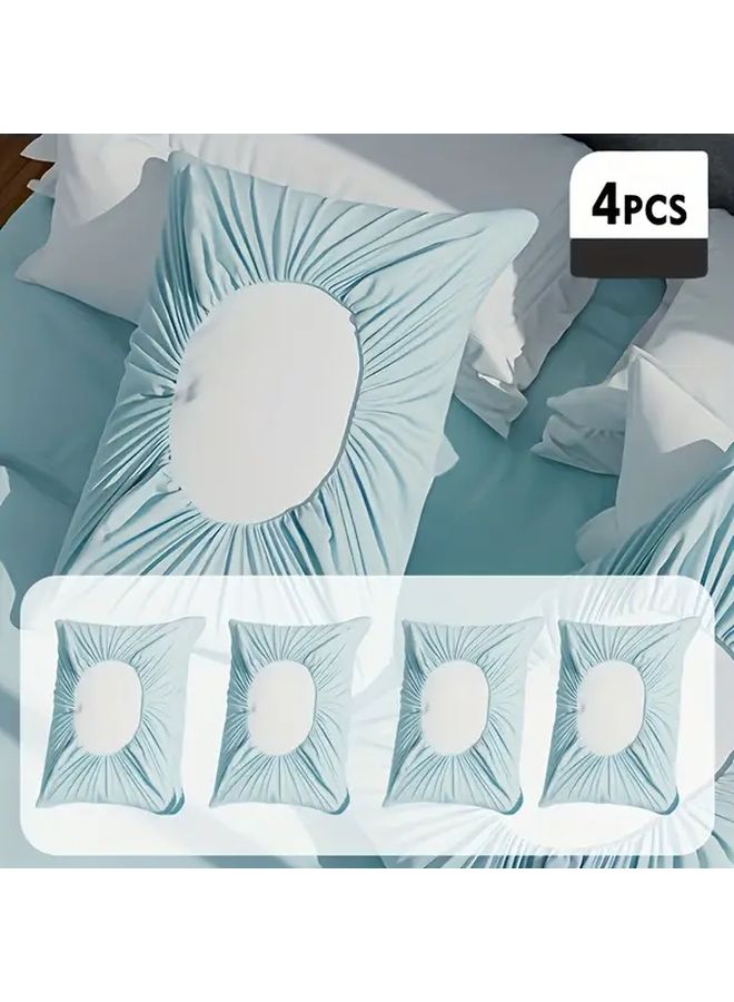 Pink Disposable Travel Pillowcases 4 Pack 19 69 x31 5 Inch Individually Wrapped Hygienic - Image 1