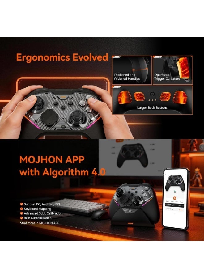 BIGBIG WON Storm(Gale2) Wireless PC Controller, Bluetooth Gaming Controller 2000Hz Polling Rate, Near-Zero Latency, TMR Sticks, Hall & Micro-switch Triggers, 16 Mechanical Buttons, 4 Customizable Back Paddles, for Windows PC/Switch 2/Switch/Android/IOS - Image 4