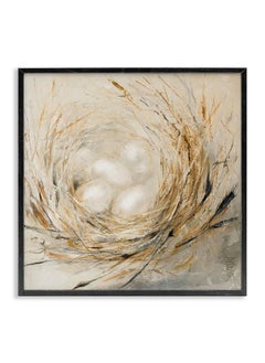 Stupell Industries Stupell Industries Abstract Baby Bird Egg Nest Countryside Animals Black Framed Wall Art, 12x12, Beige  - Image 1