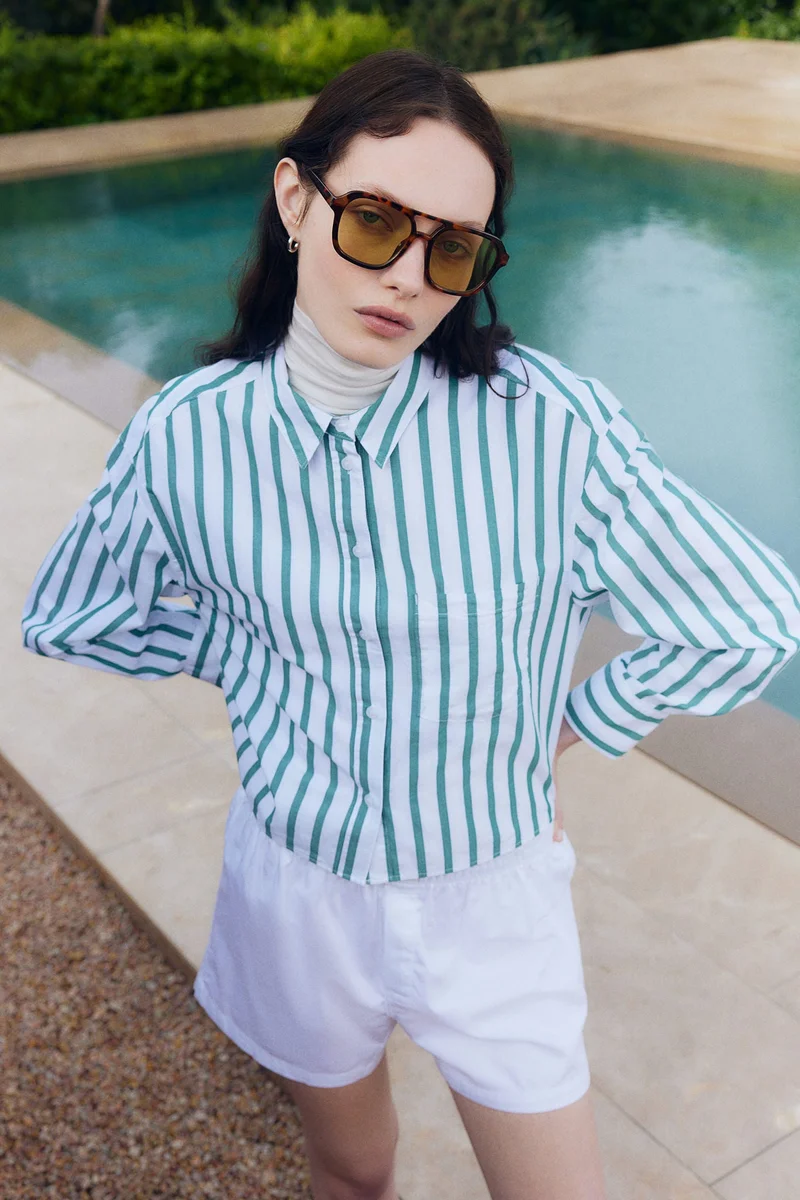 H&M Short poplin shirt