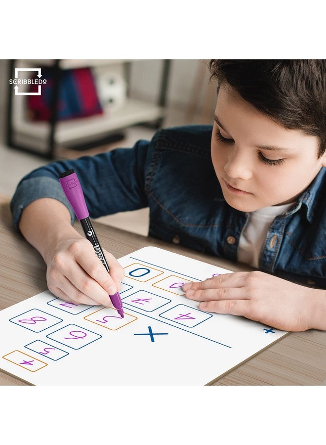 سكريبل دو لوحة ضرب طويلة قابلة للمسح الجاف مقاس 9 × 12 بوصة، لوحة بيضاء مزدوجة الجوانب لممارسة الضرب بأرقام 2 × 1 و2 × 2 للمنزل والمدرسة والفصول الدراسية والأطفال والطلاب، أدوات رياضية، لوحة حضن - Image 5