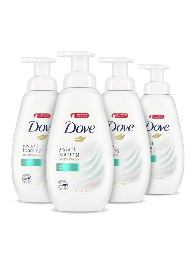 Dove Dove Instant Foaming Body Wash 4 Count for Softer and Smoother Skin Sensitive Skin Effectively Washes Away Bacteria While Nourishing Your Skin 13.5 oz - Image 1
