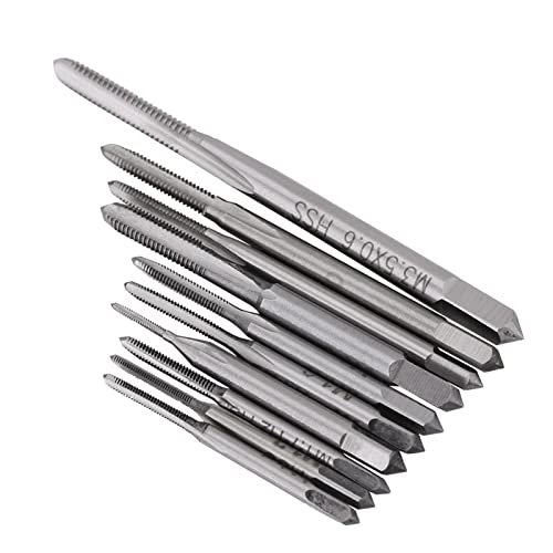 Chazcool 10PCS Mini Machine Hand Taps Set M1 to M3.5, Micro Tap and Die Set Micro Screw Extractor Set, Metric Thread Wire Tapping Hand Tool Kit for Repair Watch and Faucet - Image 3