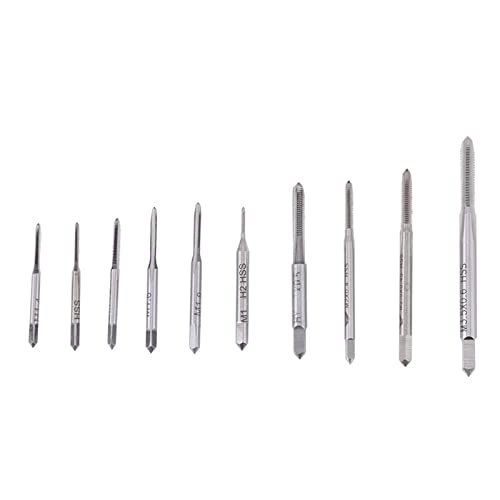 Chazcool 10PCS Mini Machine Hand Taps Set M1 to M3.5, Micro Tap and Die Set Micro Screw Extractor Set, Metric Thread Wire Tapping Hand Tool Kit for Repair Watch and Faucet - Image 2