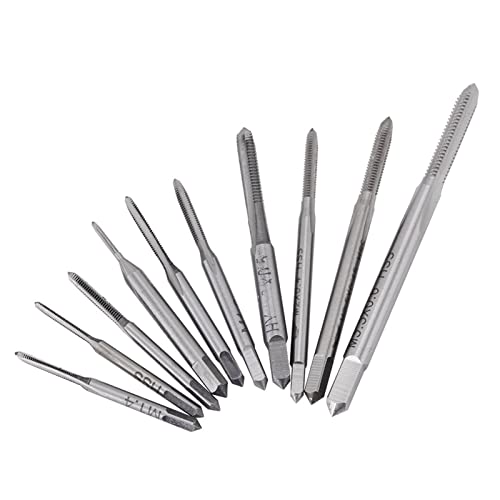Chazcool 10PCS Mini Machine Hand Taps Set M1 to M3.5, Micro Tap and Die Set Micro Screw Extractor Set, Metric Thread Wire Tapping Hand Tool Kit for Repair Watch and Faucet - Image 1