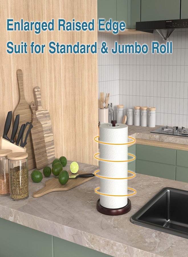 Swaitee Paper Towel Holder Countertop, One-Handed Tear, Stainless Steel, Oil Rubbed Bronze, Paper Towel Roll Holder Stand with Ratchet Mechanism for Kitchen Bathroom Farmhouse Essentials Decor Accessories - Image 2
