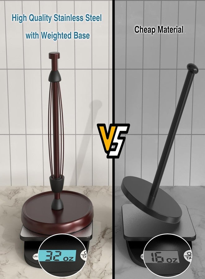 Swaitee Paper Towel Holder Countertop, One-Handed Tear, Stainless Steel, Oil Rubbed Bronze, Paper Towel Roll Holder Stand with Ratchet Mechanism for Kitchen Bathroom Farmhouse Essentials Decor Accessories - Image 5