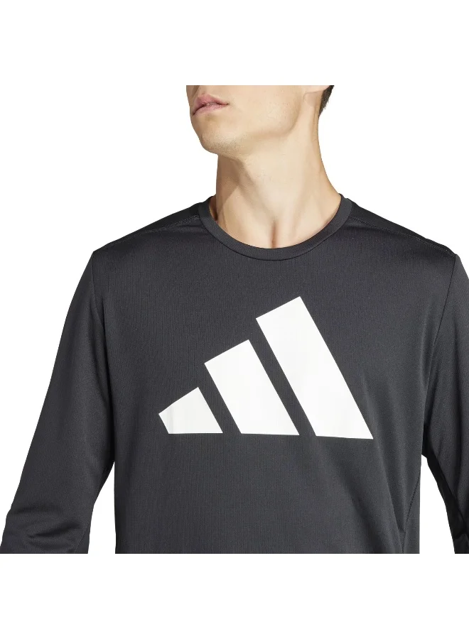 Adidas Run It Ls Black Running T-Shirts For Men XS