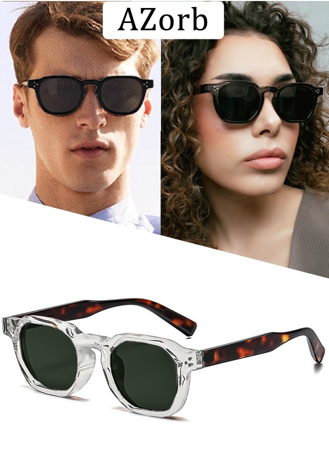 AZorb Sunglasses Men Women for UV400 Protection Square Sun Glassess Mens Women Classic Designer Styles Shades Retro Sunglass Men's Accessories Green  - Image 1