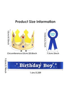 3 Pieces Birthday Crown Set Boy Sash and Button Pins  Party Supplies - pzsku/Z16A9FE1A7BACFD83587BZ/45/_/1730364069/979e913a-bf48-48f6-9eea-2860567f54df