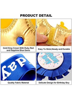 3 Pieces Birthday Crown Set Boy Sash and Button Pins  Party Supplies - pzsku/Z16A9FE1A7BACFD83587BZ/45/_/1730364078/c4f196d5-83fa-4f85-8fff-756465a8255f