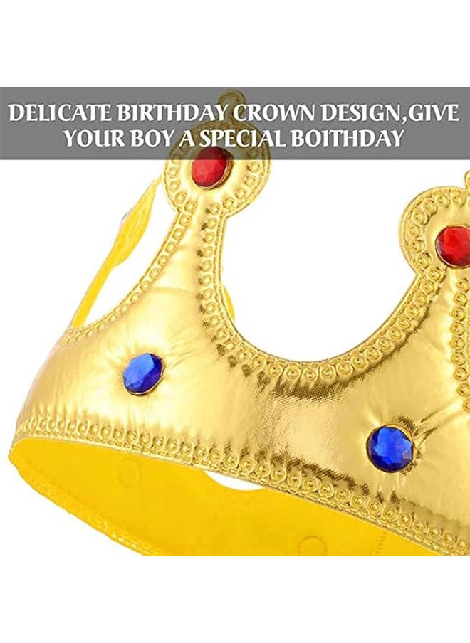 RATSAW 3 Pieces Birthday Crown Set Boy Sash and Button Pins  Party Supplies  - Image 4