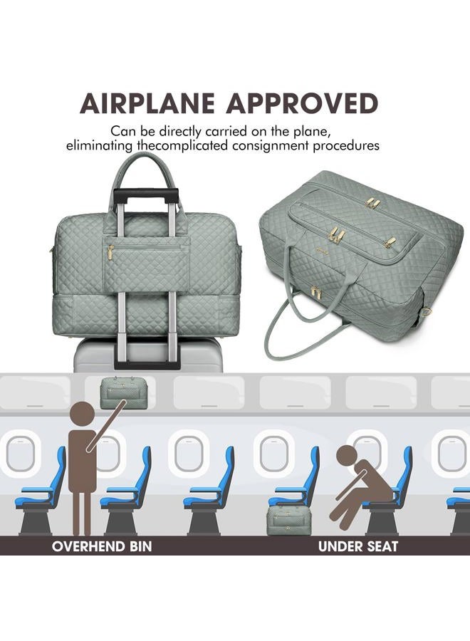 LUOCIP Large Women Travel Duffle Bag, Weekender Bags for Women with Shoe Compartment, Carry on Overnight Bag with Toiletry Bag, Gym Duffel Bag with Wet Pocket, Hospital Bags for Labor and Delivery - Image 5