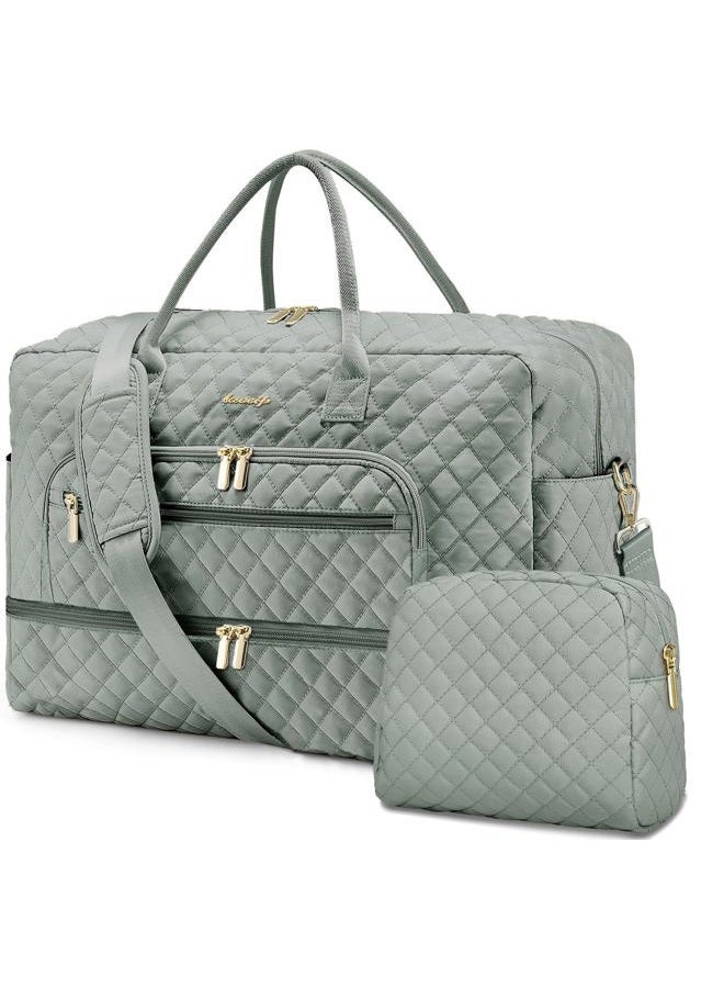 LUOCIP Large Women Travel Duffle Bag, Weekender Bags for Women with Shoe Compartment, Carry on Overnight Bag with Toiletry Bag, Gym Duffel Bag with Wet Pocket, Hospital Bags for Labor and Delivery - Image 1
