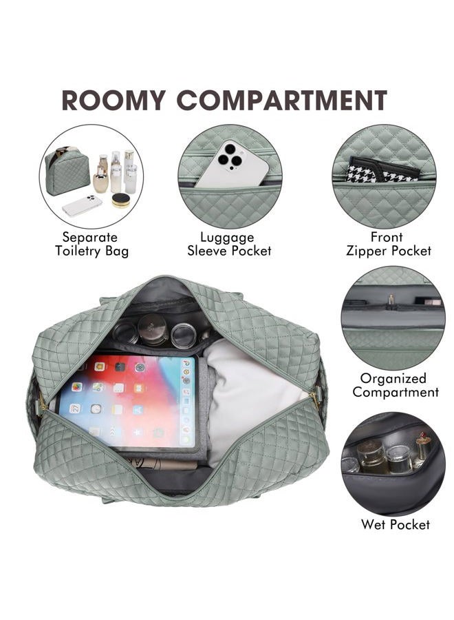 LUOCIP Large Women Travel Duffle Bag, Weekender Bags for Women with Shoe Compartment, Carry on Overnight Bag with Toiletry Bag, Gym Duffel Bag with Wet Pocket, Hospital Bags for Labor and Delivery - Image 4