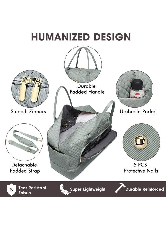 LUOCIP Large Women Travel Duffle Bag, Weekender Bags for Women with Shoe Compartment, Carry on Overnight Bag with Toiletry Bag, Gym Duffel Bag with Wet Pocket, Hospital Bags for Labor and Delivery - Image 3