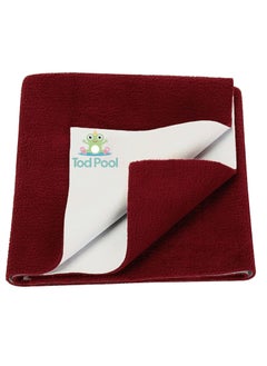 Tod PooL Tod PooL Breathable Bed Protector AntiPiling Fleece Extra Absorbent Washable Waterproof Quick Dry Sheet Bed Protector Sheet for Kids and Adults 1 Maroon Medium 70x100cm  - Image 1