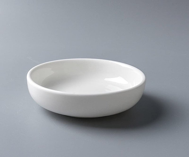Mozacona 4pcs White Ceramic Seasoning Dishes Dipping Bowls Appetizer Plates,3.8 inch - Image 3