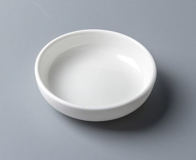 Mozacona 4pcs White Ceramic Seasoning Dishes Dipping Bowls Appetizer Plates,3.8 inch - Image 5