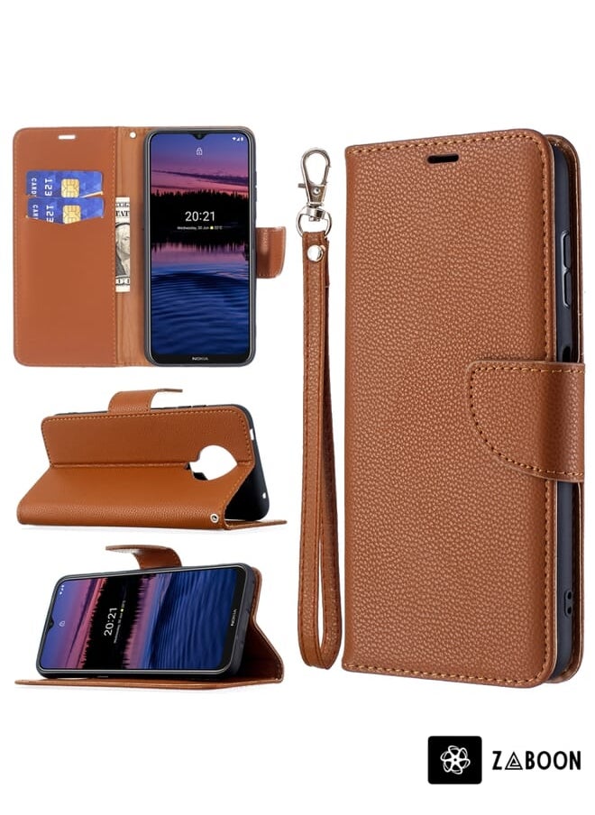 Zaboon - Protective Case Cover For Nokia G20 / G10 Litchi Texture Pure Color Horizontal Flip Leather Case with Holder & Card Slots & Wallet & Lanyard - Image 1