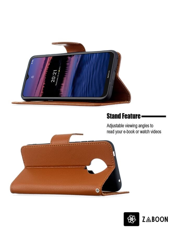Zaboon - Protective Case Cover For Nokia G20 / G10 Litchi Texture Pure Color Horizontal Flip Leather Case with Holder & Card Slots & Wallet & Lanyard - Image 1