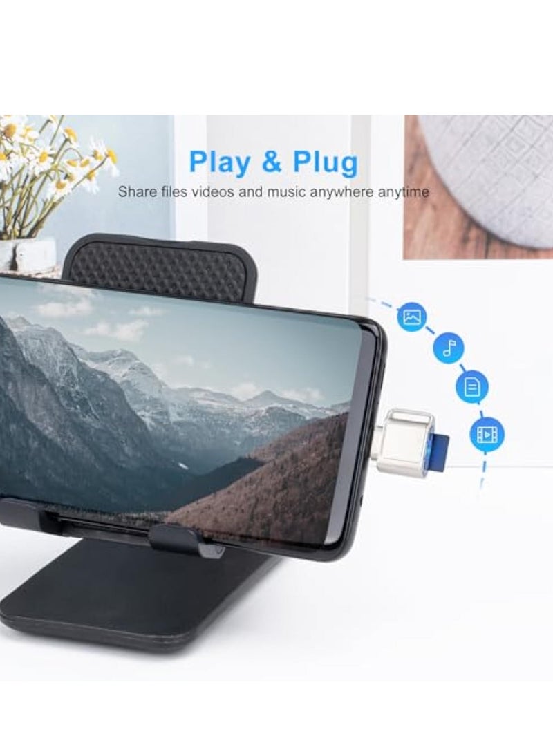 KASTWAVE TF Card Reader, Micro SD Card Reader, Type C TF Memory Card Reader Adapter, Camera Card Viewer, Memory Card Reader, Compatible with Laptops, MacBook, Samsung Galaxy, Silver - Image 5