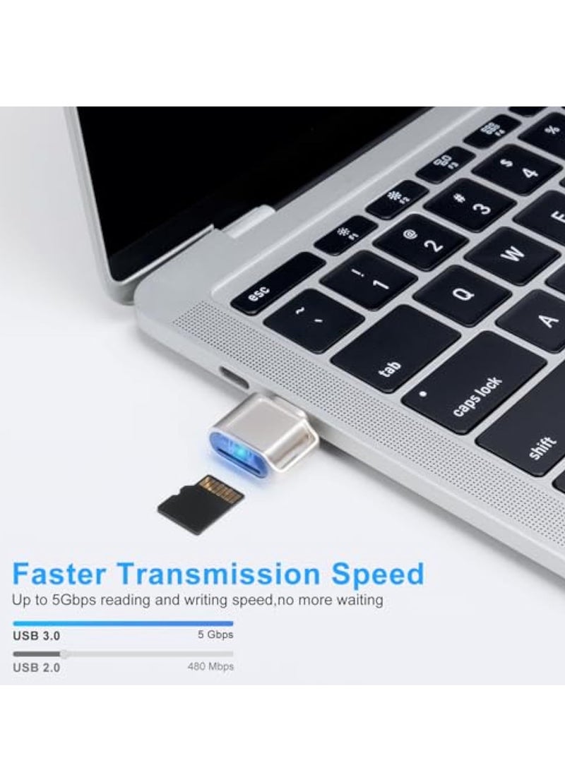 KASTWAVE TF Card Reader, Micro SD Card Reader, Type C TF Memory Card Reader Adapter, Camera Card Viewer, Memory Card Reader, Compatible with Laptops, MacBook, Samsung Galaxy, Silver - Image 4