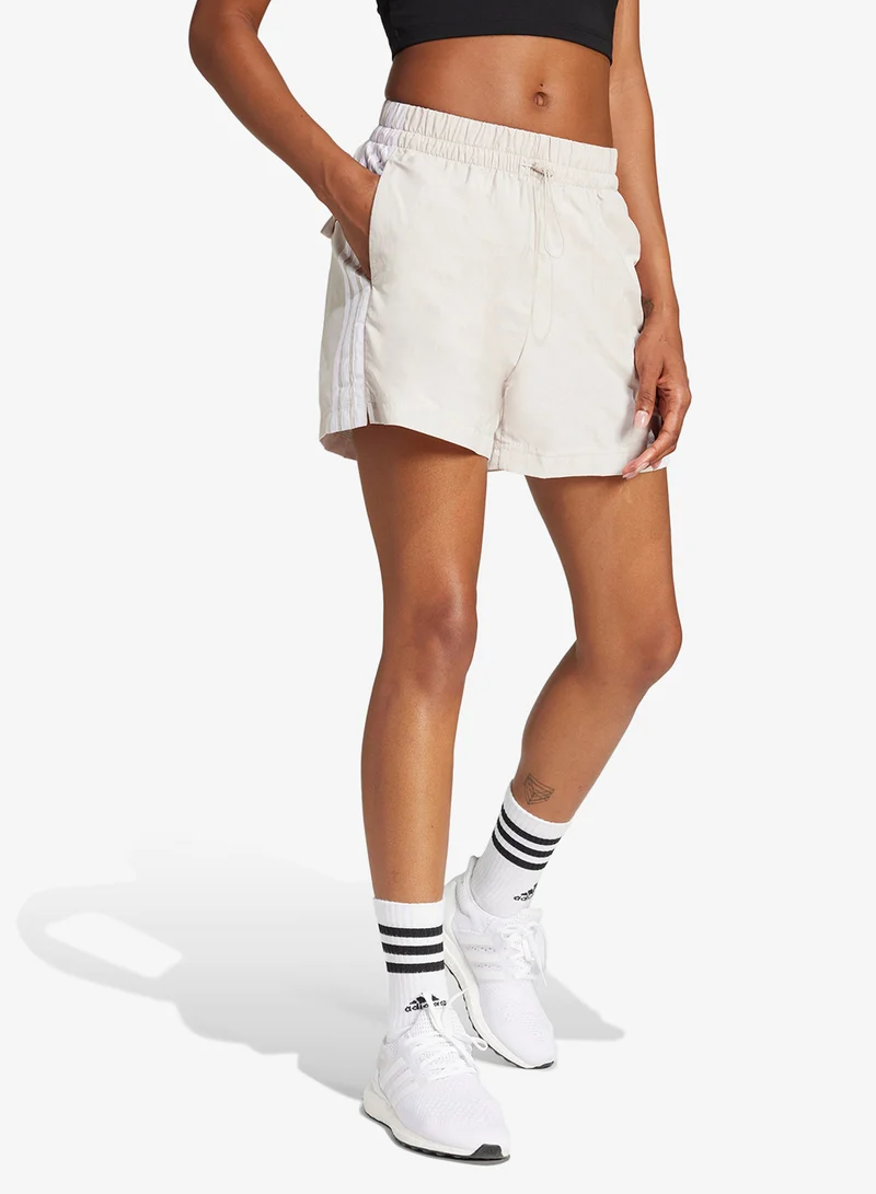 Adidas WONALU/WHITE 3-Stripes Essential Woven Shorts for Women | Best Price UAE
