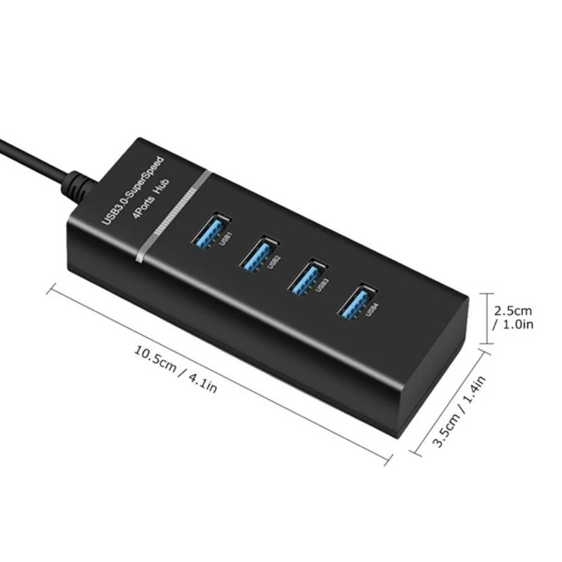 Ultra-Fast 4-Port USB 3.0 Hub for PC & Laptop Expansion Adapter with Compact Design - Image 2