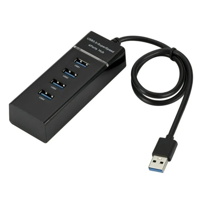 Ultra-Fast 4-Port USB 3.0 Hub for PC & Laptop Expansion Adapter with Compact Design - Image 1
