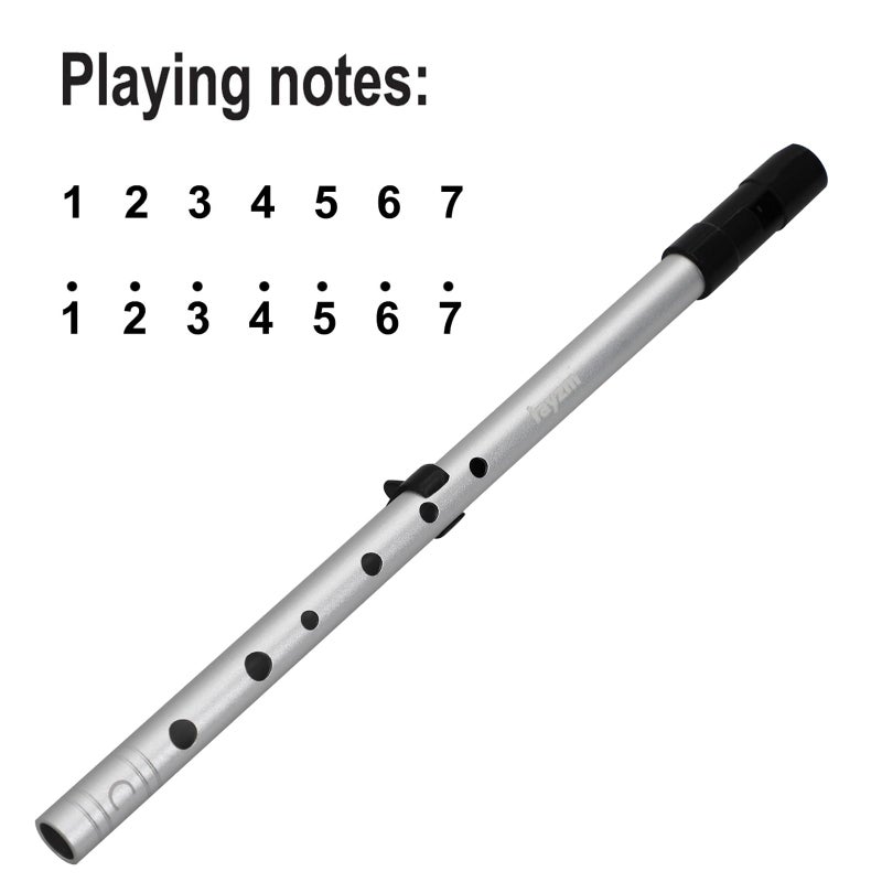 Rayzm Tin Whistle/Irish Flute, C-Key 6-Hole Aluminum Penny Whistle for Beginners (Silver) - Image 3