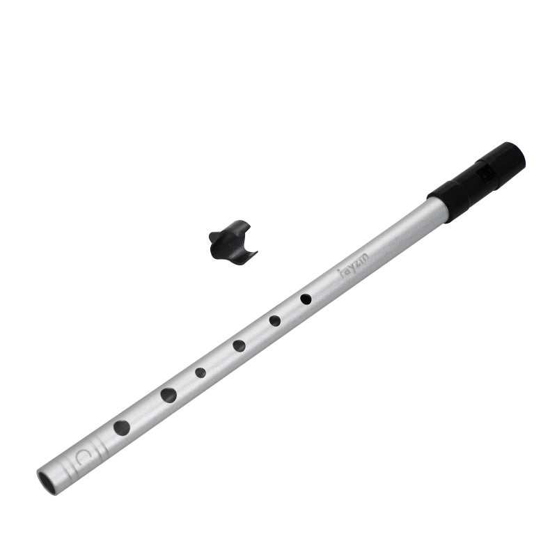 Rayzm Tin Whistle/Irish Flute, C-Key 6-Hole Aluminum Penny Whistle for Beginners (Silver) - Image 1