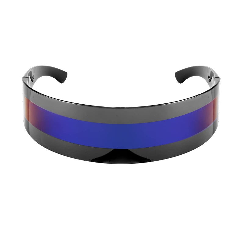 FEISEDY FEISEDY 80s Futuristic Cyclops Cyber Visor Sunglasses Men Women Punk Style Cosplay B2740  - Image 2
