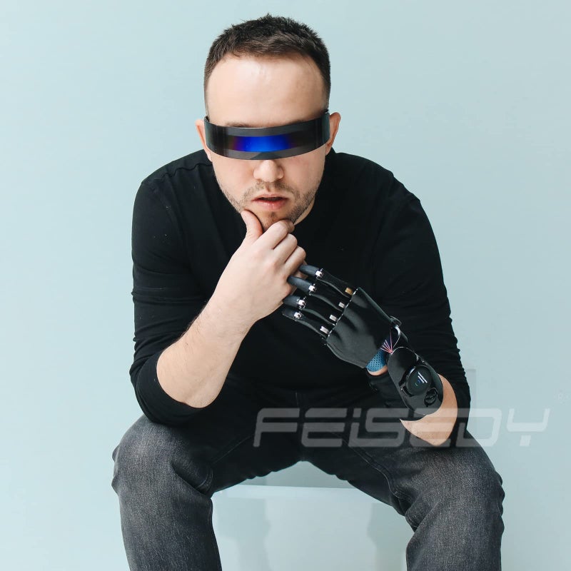 FEISEDY FEISEDY 80s Futuristic Cyclops Cyber Visor Sunglasses Men Women Punk Style Cosplay B2740  - Image 4