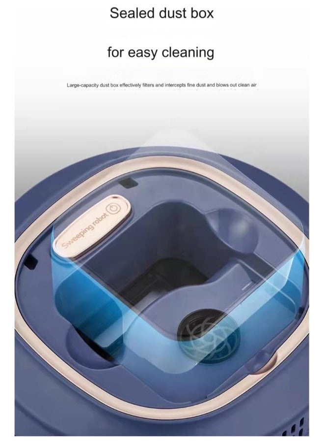 مكنسة روبوت فائقة النحافة بقوة شفط 1800Pa، عملية هادئة، مثالية للأرضيات الصلبة والسجاد متوسط الشعر، تحتوي على أوضاع تنظيف متعددة، مثالية لإزالة شعر الحيوانات الأليفة. - Image 5