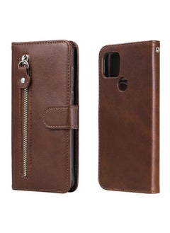 HuHa Case Cover For For Google Pixel 5 XL / Pixel 4a 5G Fashion Calf Texture Zipper Horizontal Flip Leather Case with Holder & Card Slots & Wallet(Brown) 