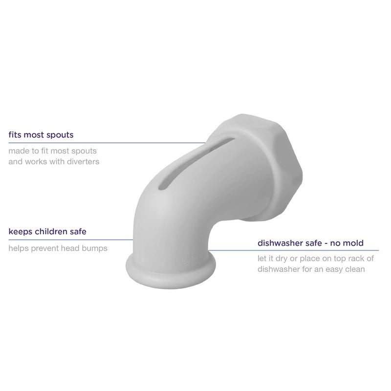ubbi Baby Bathtub Spout Guard Cover Faucet Safety Cover for Baby or Toddler Gray - Image 5