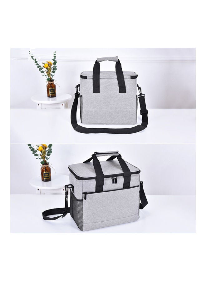 NIBEMINENT Insulated Lunch Bag with Adjustable Shoulder Strap Grey/Black 32 x 20.5 28cm  - Image 3