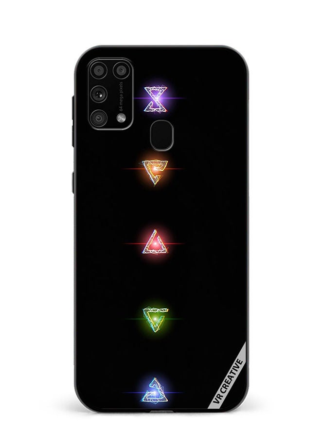 VR CREATIVE Protective Case Cover For Samsung Galaxy M31/M31 Prime Neon Lights Diamond Shapes Design Multicolour - Image 1