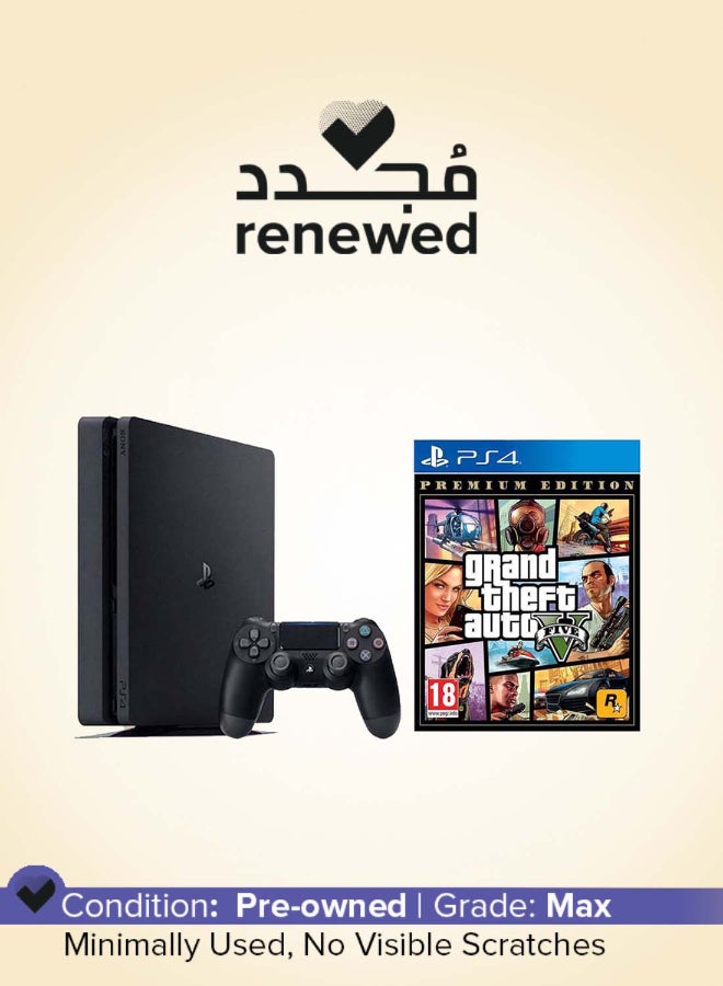 سوني مجدد - جهاز بلاي ستيشن 4 سليم سعة 1 تيرابايت مع لعبة GTA V - Image 1